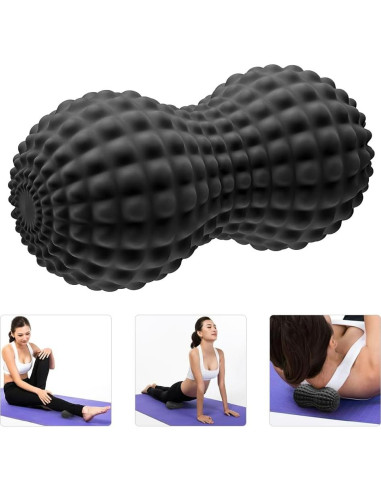 Bola de Masaje Doble de Lacrosse SELEWARE - Negro, 12.7 cm