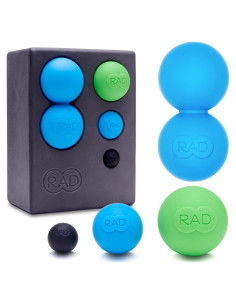 Kit de Masaje RAD 5 en 1 - Rodillo, Pelotas y Bloque