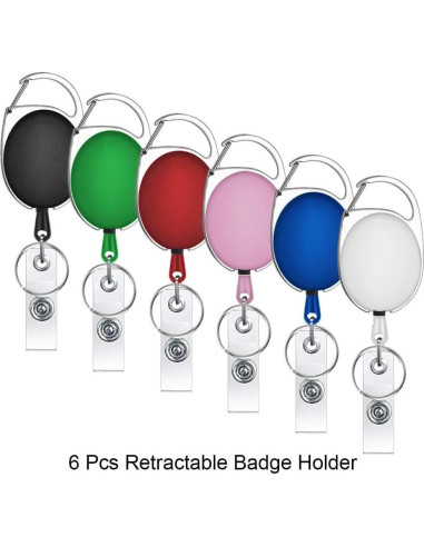 Portador de Insignia Retráctil Selizo 6 Piezas Colorido