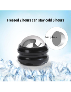 Rodillo de Masaje Frío Flyfan 1 Cuenta Negro 6.78cm 2