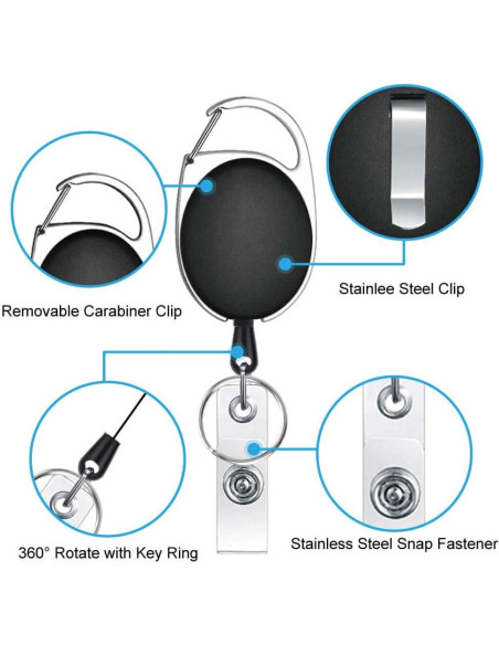 Portador de Insignia Retráctil Selizo 6 Piezas Colorido