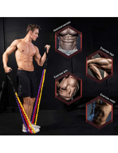 Juego de Bandas de Resistencia Rocutus 15 Piezas 9-18kg 2