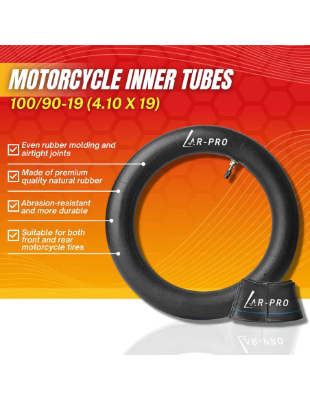 Tubo Interno de Motocicleta AR-PRO 100/90-19 Caucho Natural