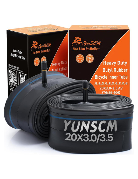 2 Tubos Internos de Bicicleta 20"x3.0/3.5 YunSCM Schrader