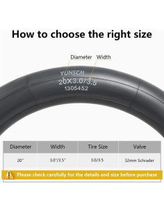 2 Tubos Internos de Bicicleta 20"x3.0/3.5 YunSCM Schrader 2
