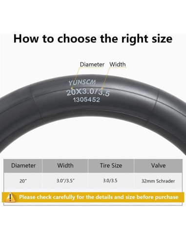 2 Tubos Internos de Bicicleta 20"x3.0/3.5 YunSCM Schrader