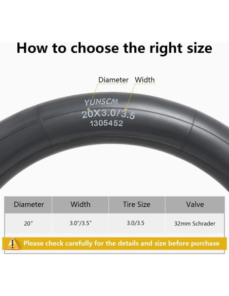 2 Tubos Internos de Bicicleta 20"x3.0/3.5 YunSCM Schrader