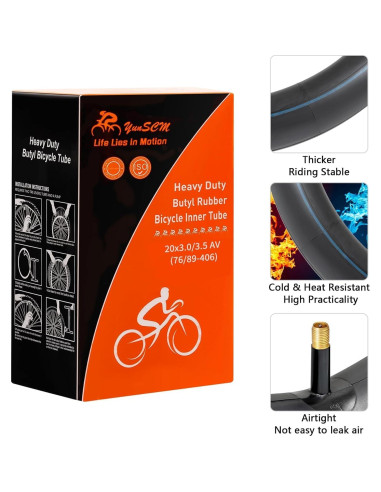 2 Tubos Internos de Bicicleta 20"x3.0/3.5 YunSCM Schrader