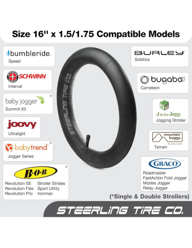 Neumático de Cochecito 16" x 1.75 Steerling Tire Co. Alta Resistencia