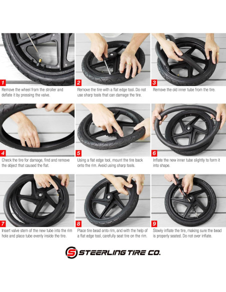 Neumático de Cochecito 16" x 1.75 Steerling Tire Co. Alta Resistencia