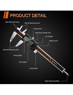 Calibre Digital HARDELL 15 cm con Pantalla LCD Grande 2