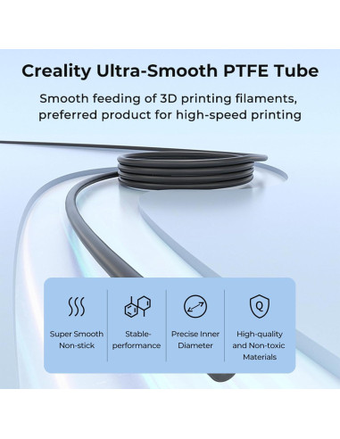 Tubo PTFE Ultra Suave Creality 2M 2mm ID para Filamento 1.75mm