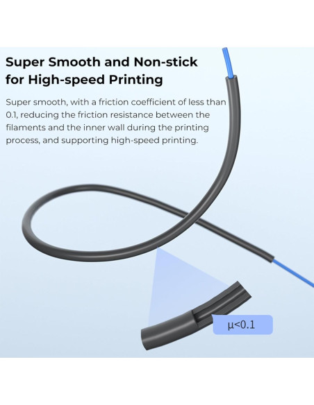 Tubo PTFE Ultra Suave Creality 2M 2mm ID para Filamento 1.75mm