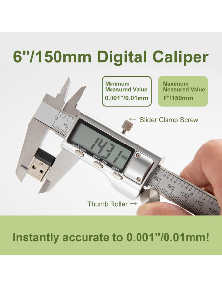 Calibrador Digital de Acero Inoxidable Sanming HKZ150 0-152.4 mm