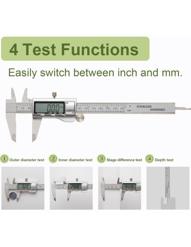 Calibrador Digital de Acero Inoxidable Sanming HKZ150 0-152.4 mm
