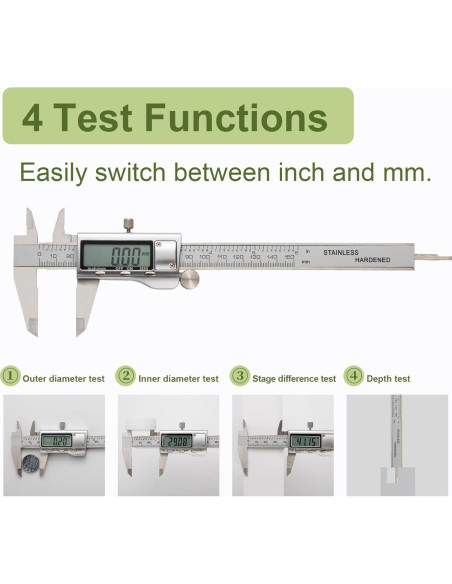 Calibrador Digital de Acero Inoxidable Sanming HKZ150 0-152.4 mm