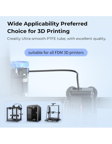 Tubo PTFE Ultra Suave Creality 2M 2mm ID para Filamento 1.75mm