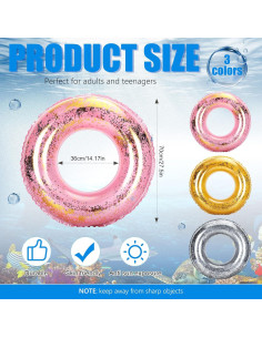 9 Flotadores Inflables para Piscina Leitee 70 cm UV Resistente 2