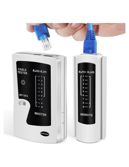Probador de Cable Ethernet RJ45 RJ11 PETECHTOOL Cat5 Cat6 Cat7
