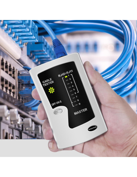 Probador de Cable Ethernet RJ45 RJ11 PETECHTOOL Cat5 Cat6 Cat7