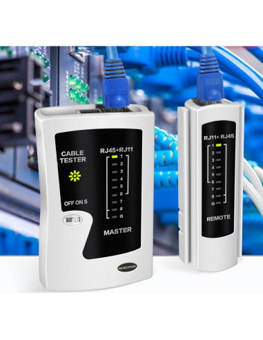 Probador de Cable Ethernet RJ45 RJ11 PETECHTOOL Cat5 Cat6 Cat7