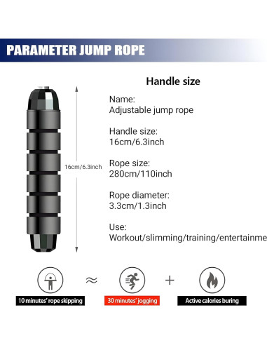 Cuerda para Saltar Ajustable Genérico 2.8m con Rodamientos