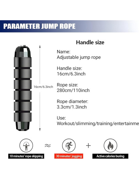 Cuerda para Saltar Ajustable Genérico 2.8m con Rodamientos Cuerda para Saltar Ajustable Genérico 2.8m con Rodamientos