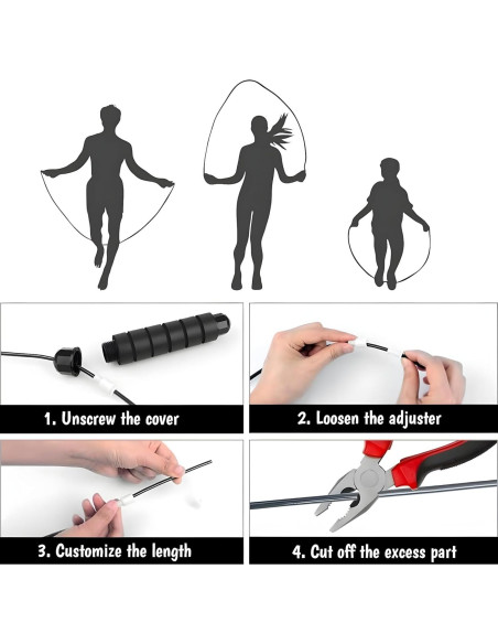 Cuerda para Saltar Ajustable Genérico 2.8m con Rodamientos Cuerda para Saltar Ajustable Genérico 2.8m con Rodamientos