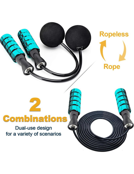 Cuerda de Salto 2 en 1 Coniflor - Sin Enredos y Ajustable