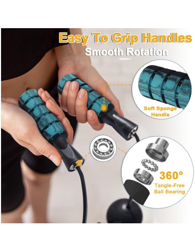 Cuerda de Salto 2 en 1 Coniflor - Sin Enredos y Ajustable