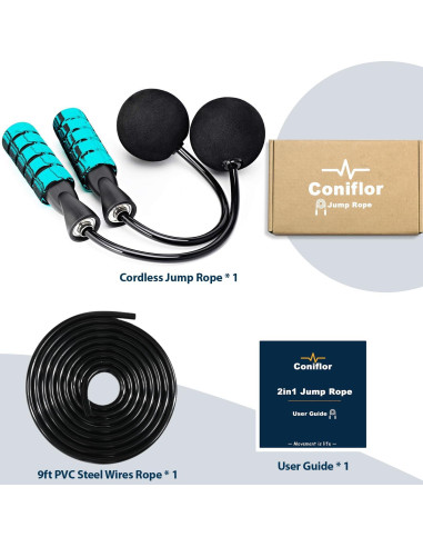 Cuerda de Salto 2 en 1 Coniflor - Sin Enredos y Ajustable