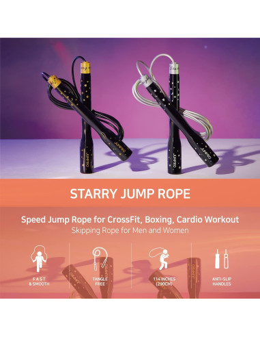 Cuerda de Saltar KSY JUMP ROPE Ajustable 290 cm Oro Noche Estrellada