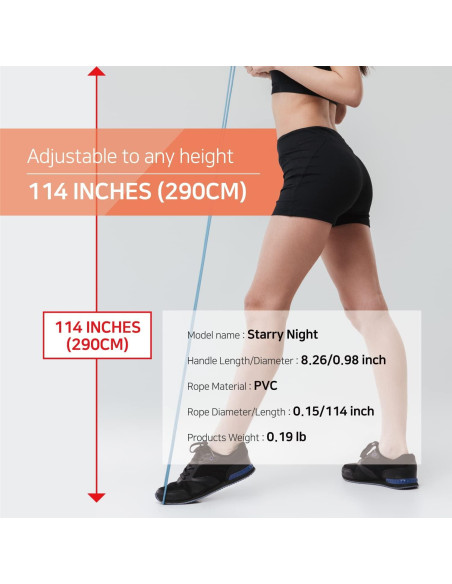 Cuerda de Saltar KSY JUMP ROPE Ajustable 290 cm Oro Noche Estrellada