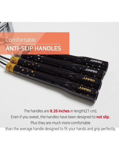 Cuerda de Saltar KSY JUMP ROPE Ajustable 290 cm Oro Noche Estrellada