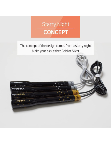 Cuerda de Saltar KSY JUMP ROPE Ajustable 290 cm Oro Noche Estrellada