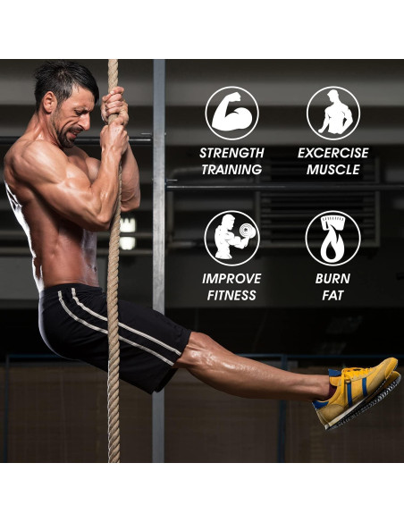 Cuerda de Escalada Yes4All 3.05m Yute para Fitness y Entrenamiento