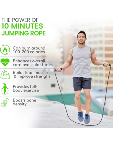Cuerda de Saltar Ajustable Genérico 279.4 cm con Mango Ergonómico Cuerda de Saltar Ajustable Genérico 279.4 cm con Mango Ergonómico