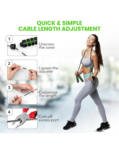 Cuerda de Saltar Ajustable Genérico 279.4 cm con Mango Ergonómico Cuerda de Saltar Ajustable Genérico 279.4 cm con Mango Ergonómico