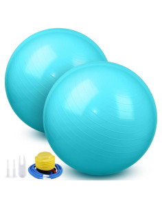 Pelotas de Ejercicio Leyndo 2 Pcs 65 cm Antiburst Turquesa