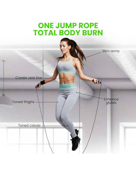 Cuerda de Saltar Ajustable Genérico 279.4 cm con Mango Ergonómico Cuerda de Saltar Ajustable Genérico 279.4 cm con Mango Ergonómico