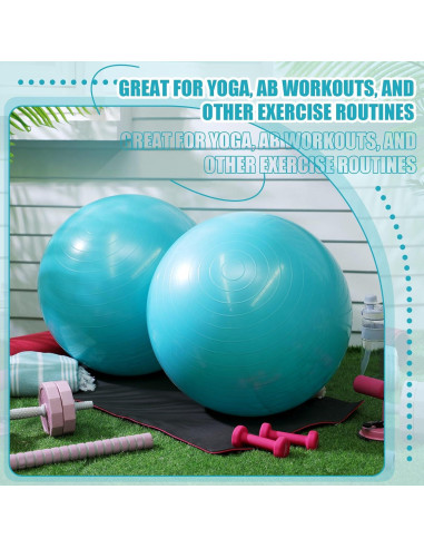 Pelotas de Ejercicio Leyndo 2 Pcs 65 cm Antiburst Turquesa