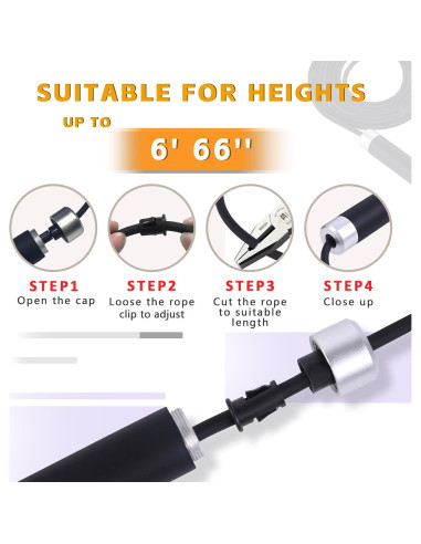 Cuerda de Salto Ajustable Ongfuwu con Peso 0.23 kg para Fitness