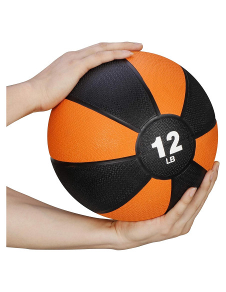 Balón Medicinal F2C 5.44kg Caucho Antideslizante para Fitness