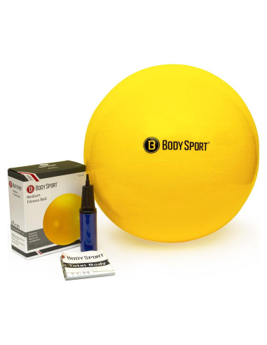 Bola de Ejercicio Body Sport 65 cm Amarillo con Bomba