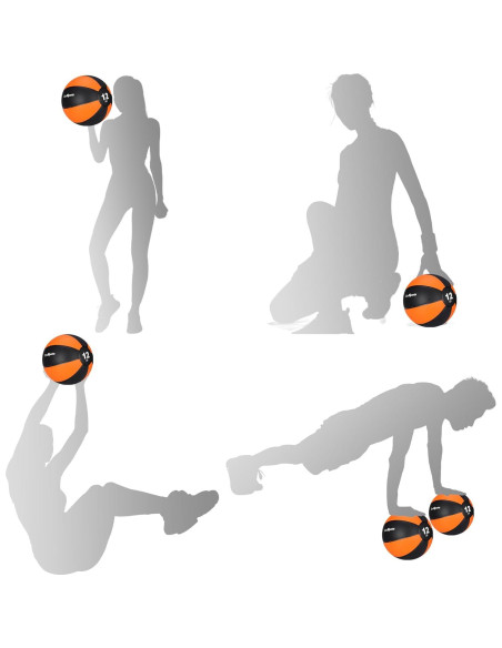 Balón Medicinal F2C 5.44kg Caucho Antideslizante para Fitness