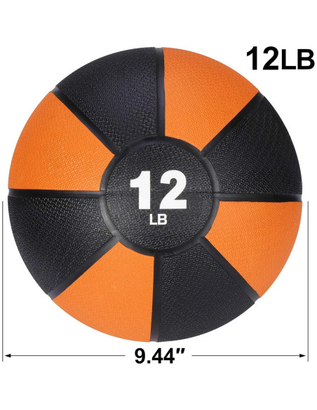 Balón Medicinal F2C 5.44kg Caucho Antideslizante para Fitness