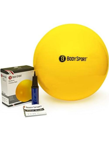 Bola de Ejercicio Body Sport 65 cm Amarillo con Bomba