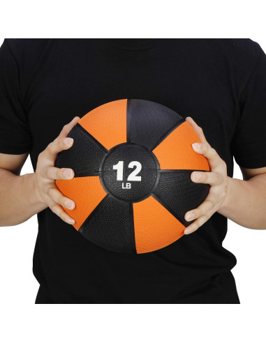 Balón Medicinal F2C 5.44kg Caucho Antideslizante para Fitness