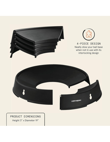 Base para Pelota de Ejercicio Retrospec - Soporte Estable 45-75cm