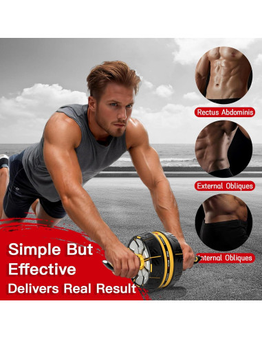 Rueda Abdominal Flexella con Resistencia Ajustable y Soporte